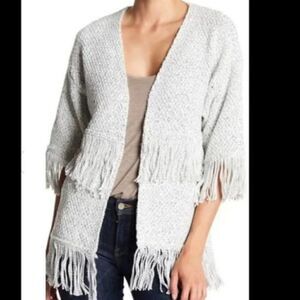 Cupcakes and Cashmere Fringe Trim Cardigan size S